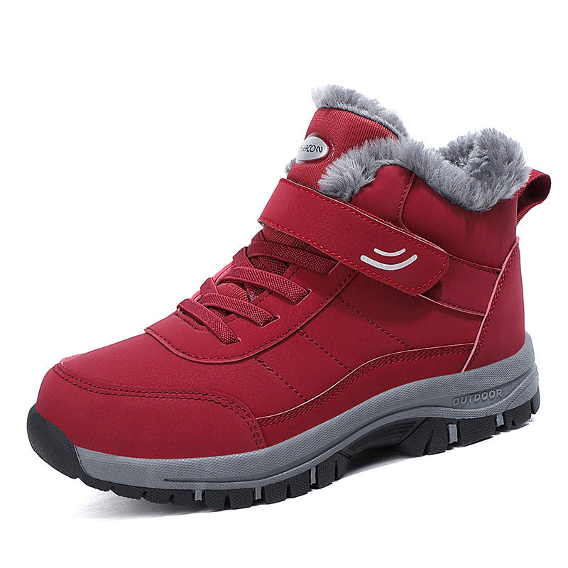Men's Winter Plus-Size Casual Cotton Shoes, Fleece-Lined Warm Outdoor Hiking Shoes, Waterproof and Non-Slip Snow Boots - product image from the listing.