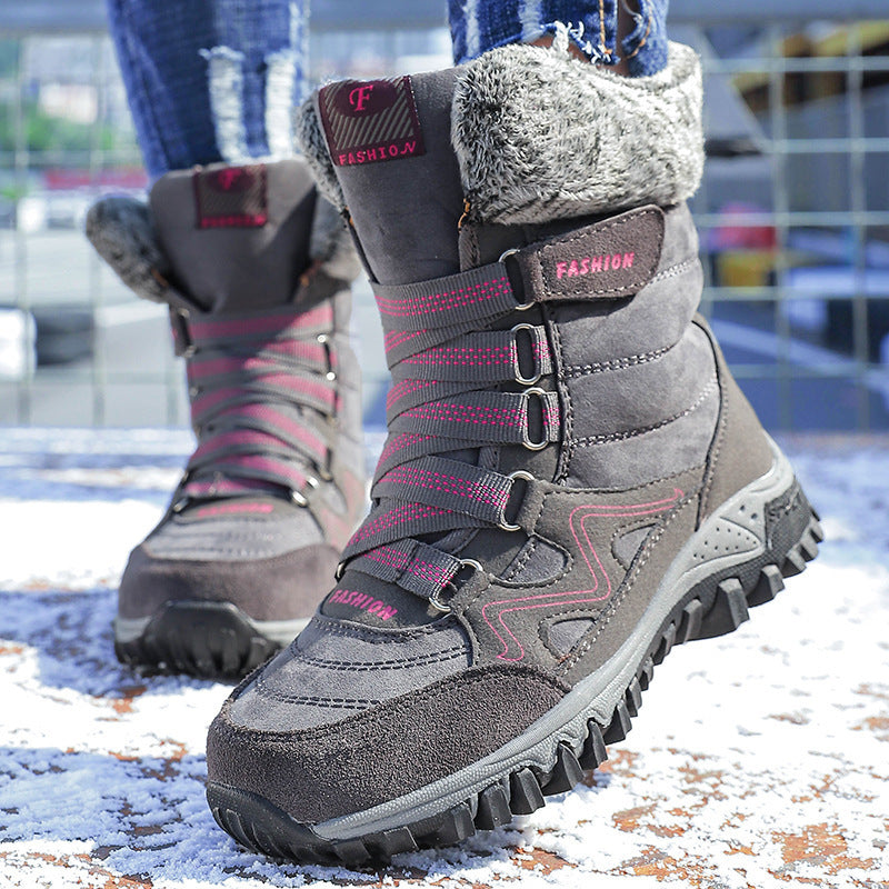 Women's Cross-border Northern Winter Fleece-Lined Warm Thick-Soled Snow Boots, Export-Grade Cotton Shoes, High-Top Shoes, Sizes 35-42 - product image from the listing.