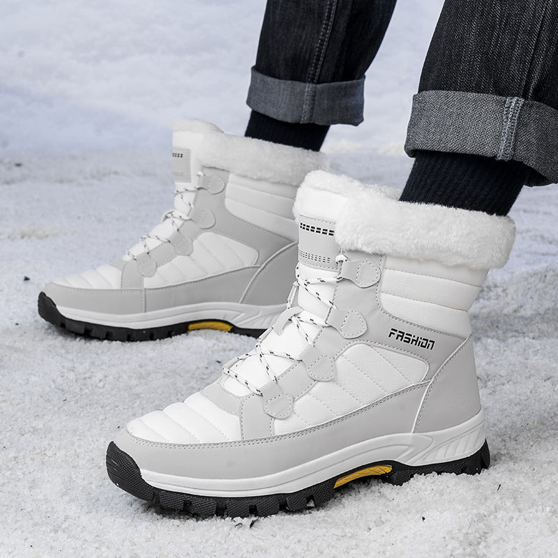 Men's Fall/Winter Cross-Border Non-Slip Outdoor High-Top Snow Boots; Thickened, Warm Casual Cotton Shoes for Women - product image from the listing.