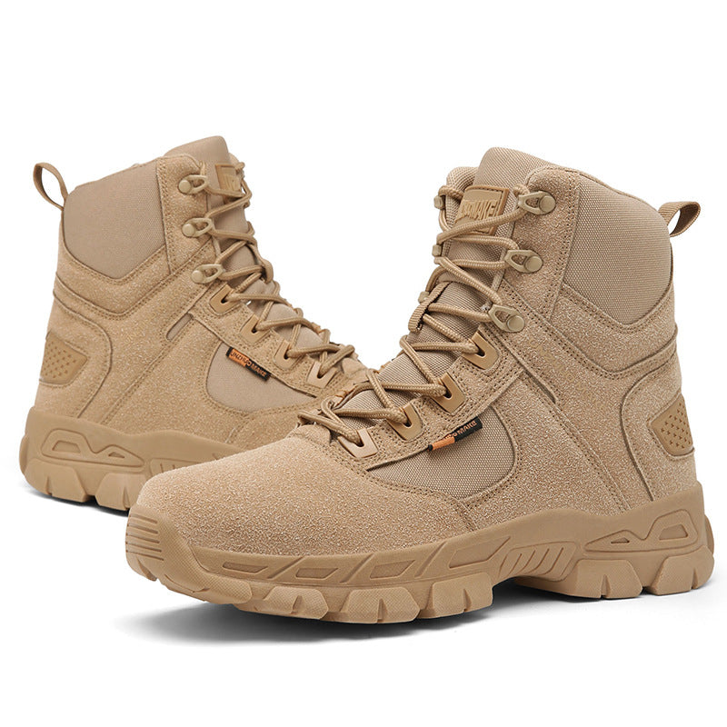 Men's Plus-Size High-Top Tactical Combat Boots for Outdoor Training, Desert and Snow - product image from the listing.
