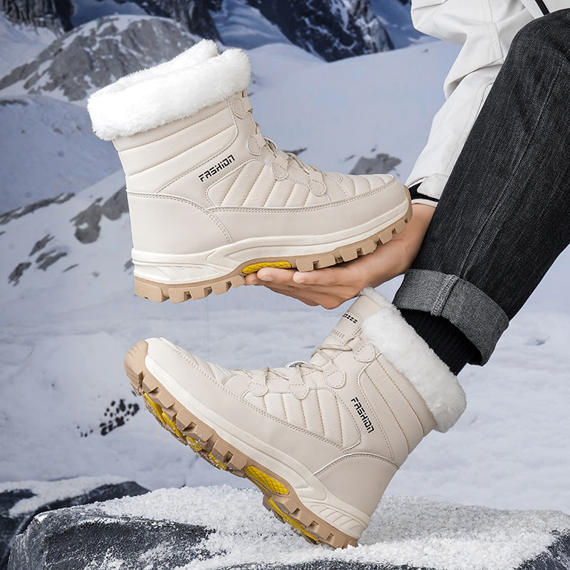 Men's Fall/Winter Cross-Border Non-Slip Outdoor High-Top Snow Boots; Thickened, Warm Casual Cotton Shoes for Women - product image from the listing.