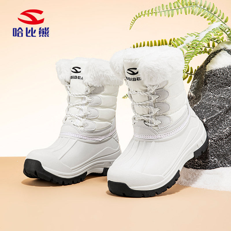 Men's Habi Bear Winter Snow Boots, Long-Pile Fleece, Warm Cotton Boots, Women's Outdoor Thick-Fleece Oversized Boots - product image from the listing.