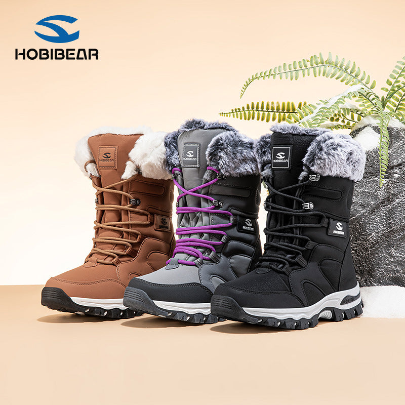 Men's Habi Bear Adult Snow Boots: Long-Pile Fleece Winter Boots, Women's Outdoor Thick-Lined Cotton Boots - product image from the listing.