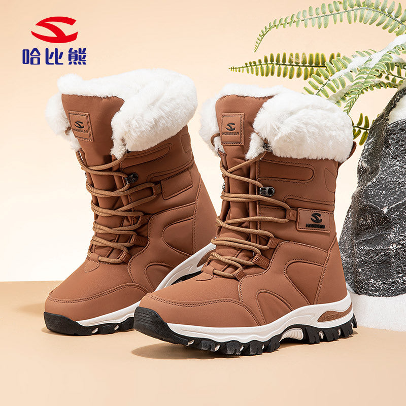 Men's Habi Bear Adult Snow Boots: Long-Pile Fleece Winter Boots, Women's Outdoor Thick-Lined Cotton Boots - product image from the listing.