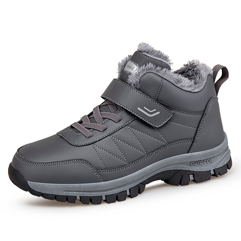 Men's Winter Plus-Size Casual Cotton Shoes, Fleece-Lined Warm Outdoor Hiking Shoes, Waterproof and Non-Slip Snow Boots - product image from the listing.