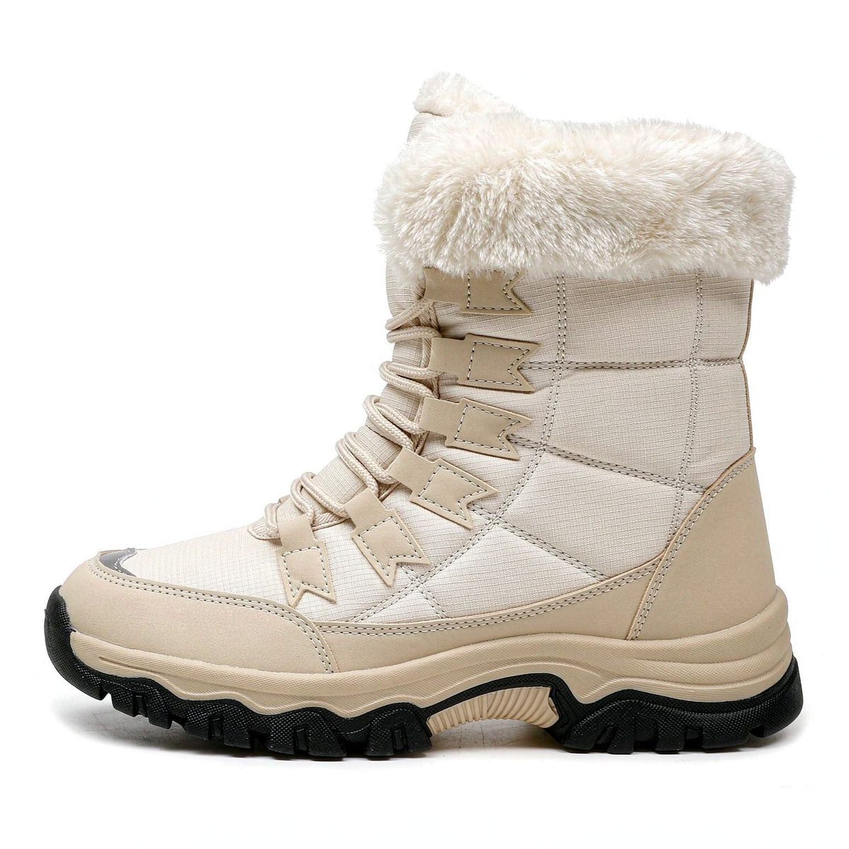 New Fashionable Lightweight Cotton Boots for Women - Winter Outdoor High-Top Fleece-Lined Warm Thick-Soled/ Snow Boots - product image from the listing.