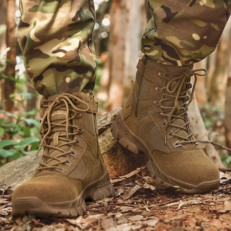 Men's Plus-Size High-Top Tactical Combat Boots for Outdoor Training, Desert and Snow - product image from the listing.