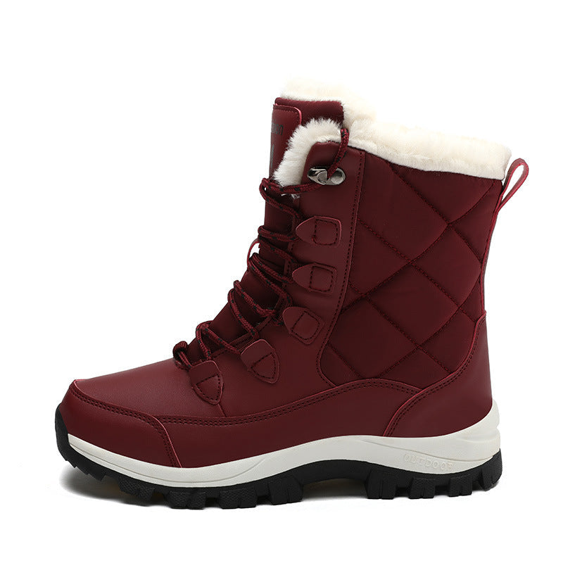 Women's Men's and Snow Boots: New Fall/Winter High-Top Warm Outdoor Cotton Boots with Fleece Lining, Extra-Thick, and Plus Sizes - product image from the listing.