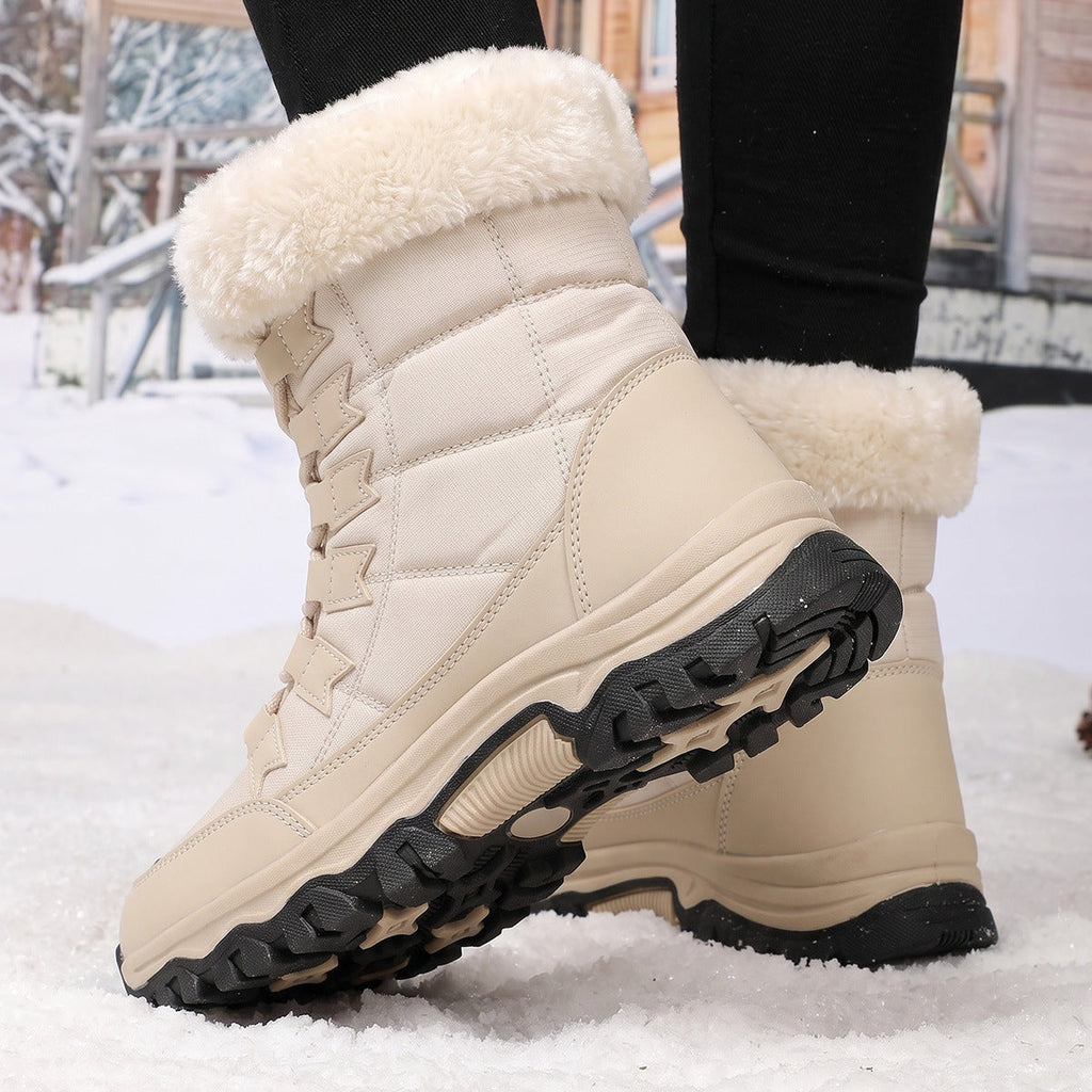 Women's Men's and Snow Boots: New Fall/Winter High-Top Warm Outdoor Cotton Boots with Fleece Lining, Extra-Thick, and Plus Sizes - product image from the listing.