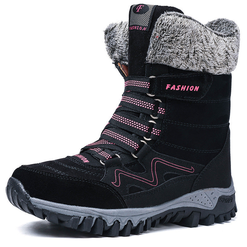Women's Cross-border Northern Winter Fleece-Lined Warm Thick-Soled Snow Boots, Export-Grade Cotton Shoes, High-Top Shoes, Sizes 35-42 - product image from the listing.