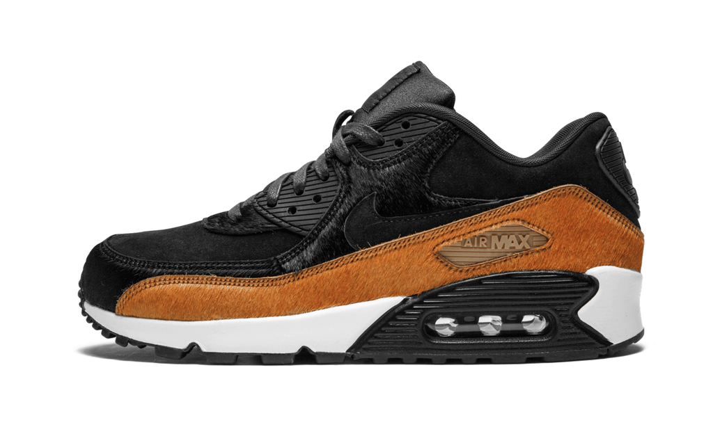 Women's AIR MAX 90 LX MNS "Pony Hair - Black/Cider" 898512 005 - product image from the listing.