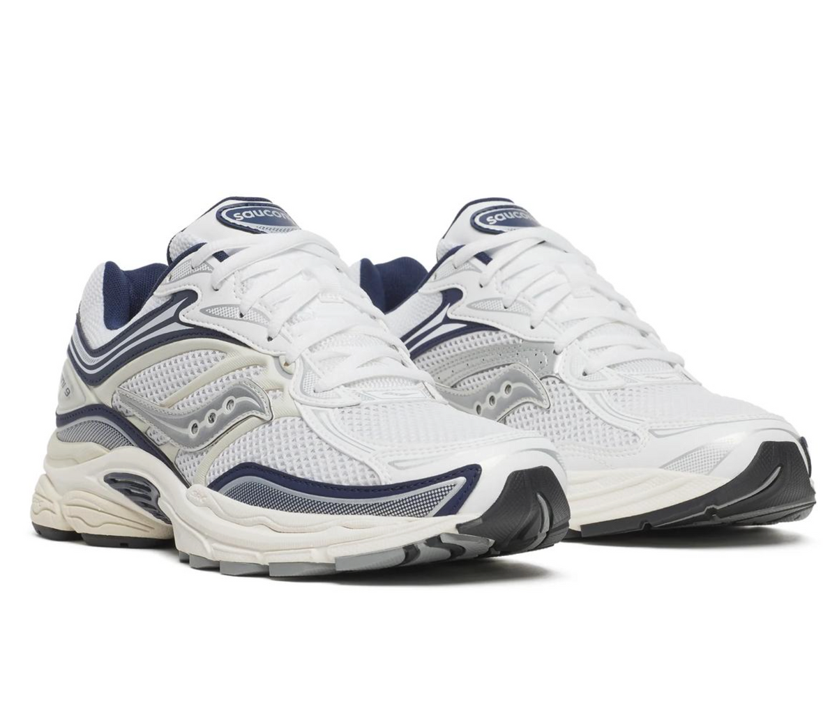 Saucony Progrid Omni 9 - WHITE/NAVY for Men - product image from the listing.