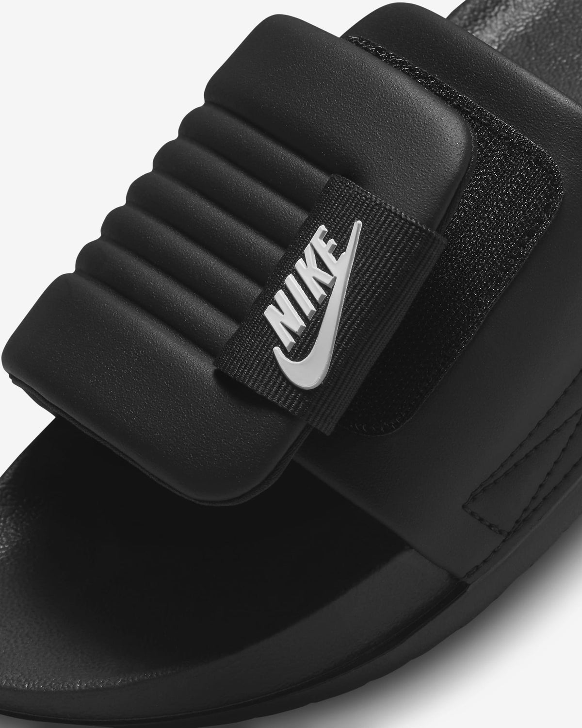 Women's Nike Offcourt Adjust Slides - Black / White - product image from the listing.