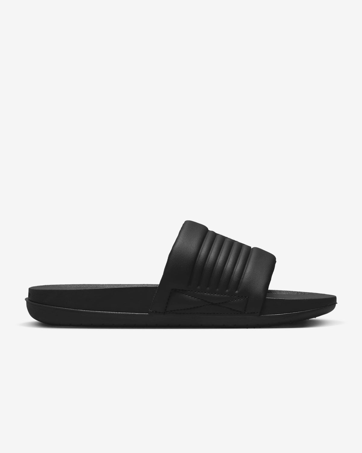Women's Nike Offcourt Adjust Slides - Black / White - product image from the listing.