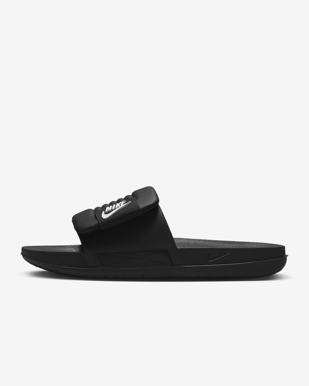 Women's Nike Offcourt Adjust Slides - Black / White - product image from the listing.