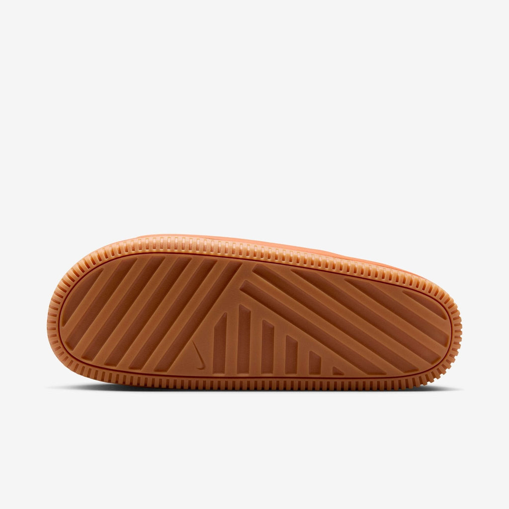 Men's Nike Calm Slides - Campfire Orange / Gum Medium Brown - product image from the listing.
