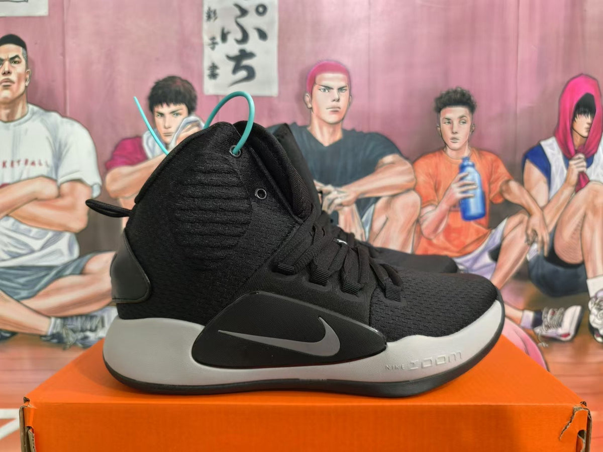 Nike Hyperdunk Basketball Shoes in Black and Grey - product image from the listing.
