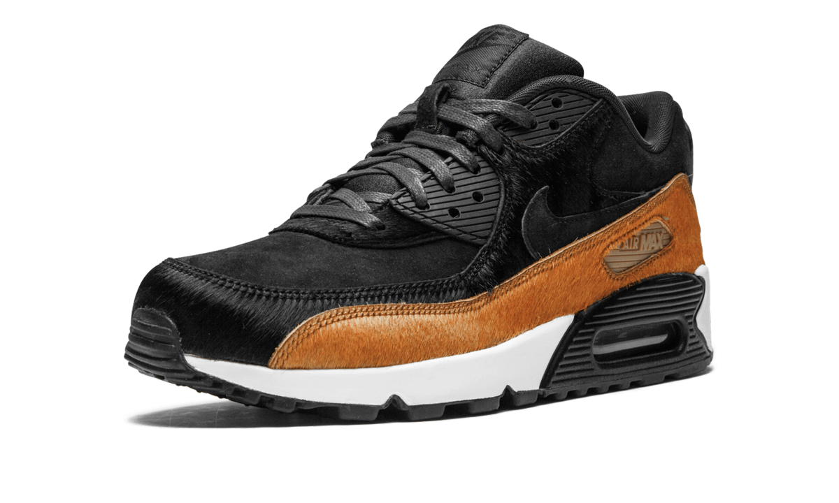 Women's AIR MAX 90 LX MNS "Pony Hair - Black/Cider" 898512 005 - product image from the listing.