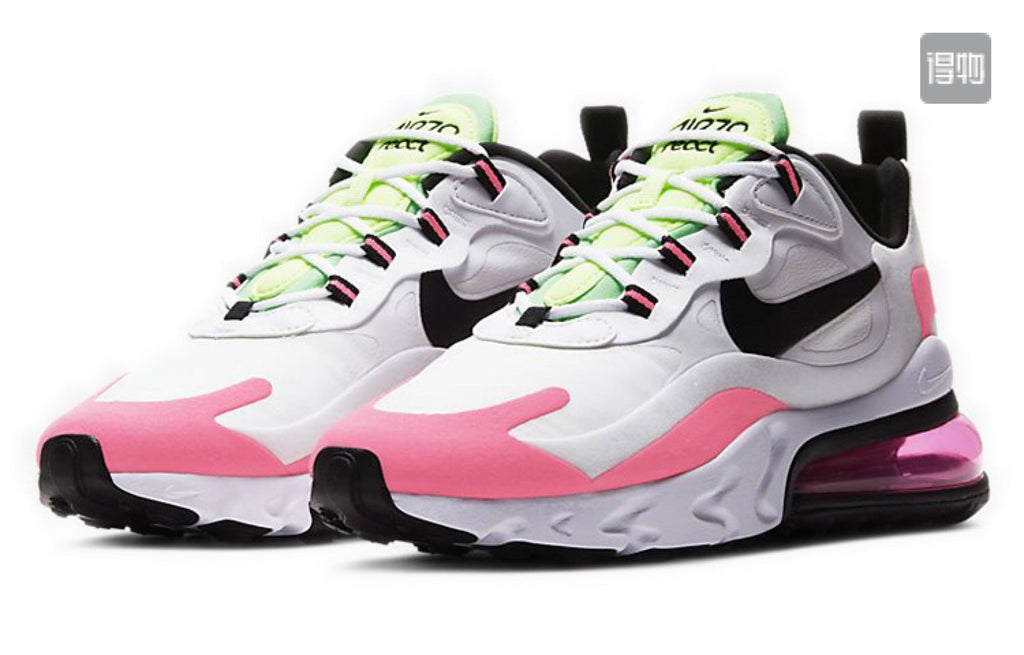 Nike Air Max 270 React Sneakers in White Pink CJ0619-101 - product image from the listing.