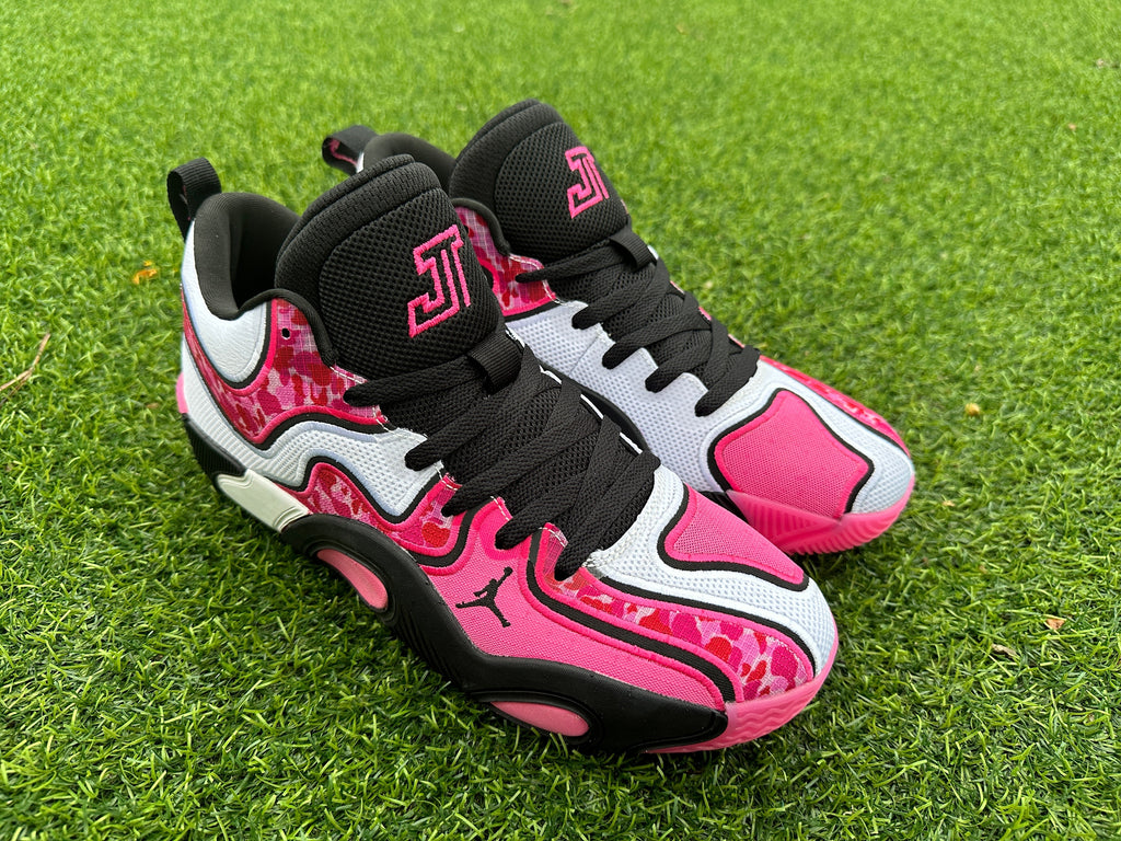 Jordan Tatum 2 Basketball Shoes in Black, in White & Pink - product image from the listing.