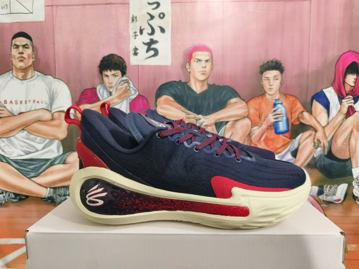 Nike Kyrie Low Basketball Shoes in Navy Red - product image from the listing.