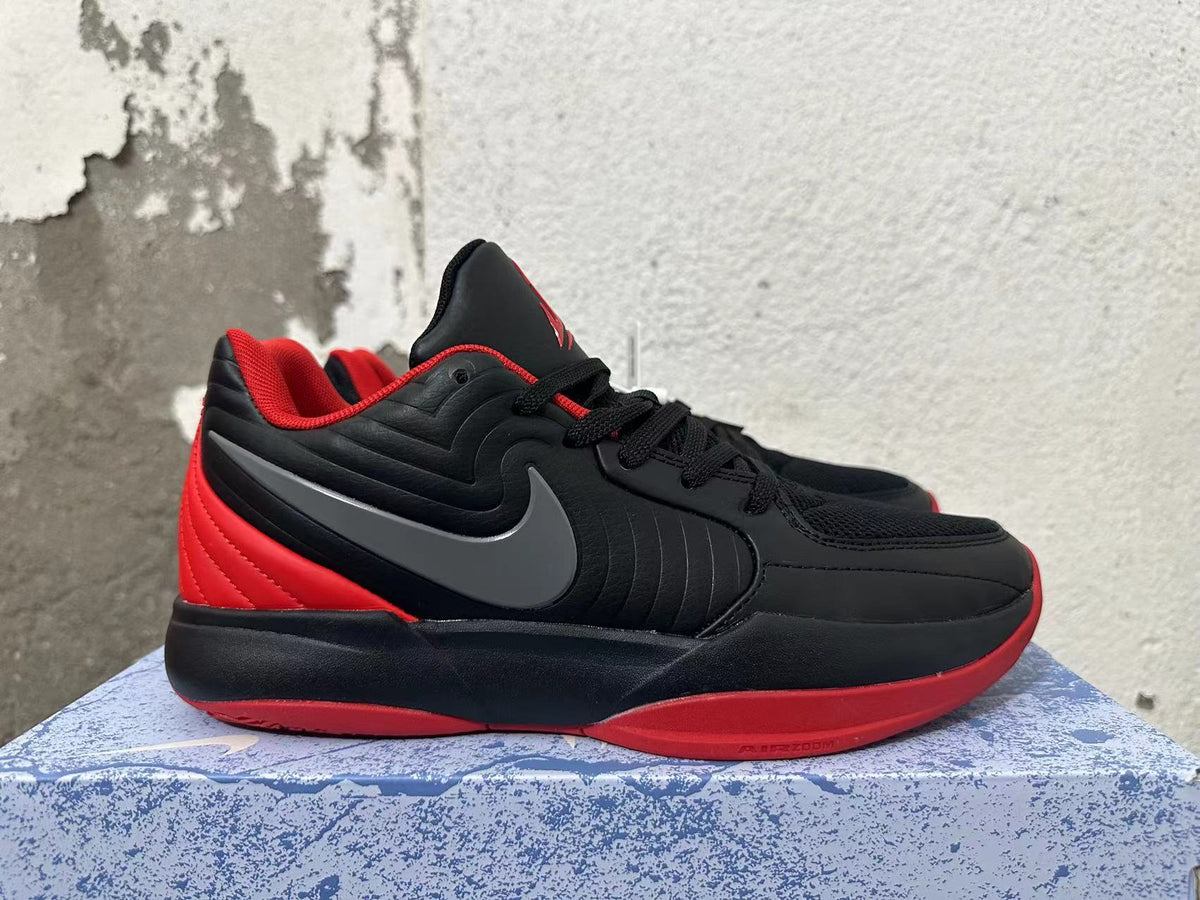 Nike Zoom Air Basketball Shoes in Black and Red - product image from the listing.