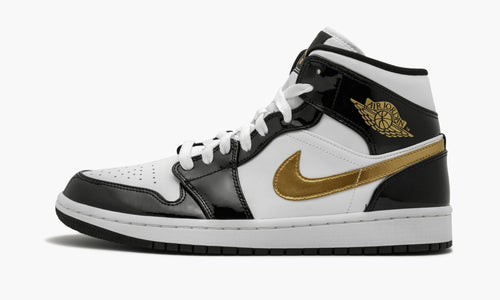 "Black Gold Patent Leather" Air Jordan 1 Mid SE - product image from the listing.