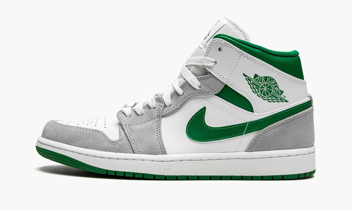 "Grey / Pine Green / White" Air Jordan 1 MID SE - product image from the listing.