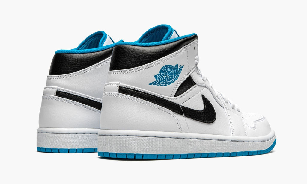 Air Jordan 1 Mid White / Laser in Blue - product image from the listing.