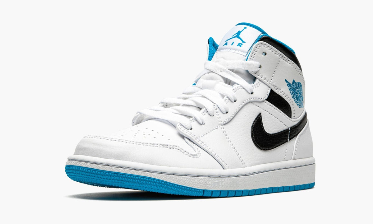 Air Jordan 1 Mid White / Laser in Blue - product image from the listing.