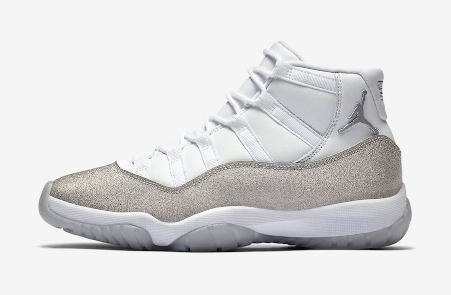Women's Air Jordan 11 Retro White Metallic Silver - product image from the listing.