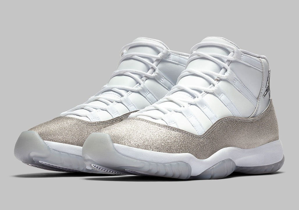 Women's Air Jordan 11 Retro White Metallic Silver - product image from the listing.