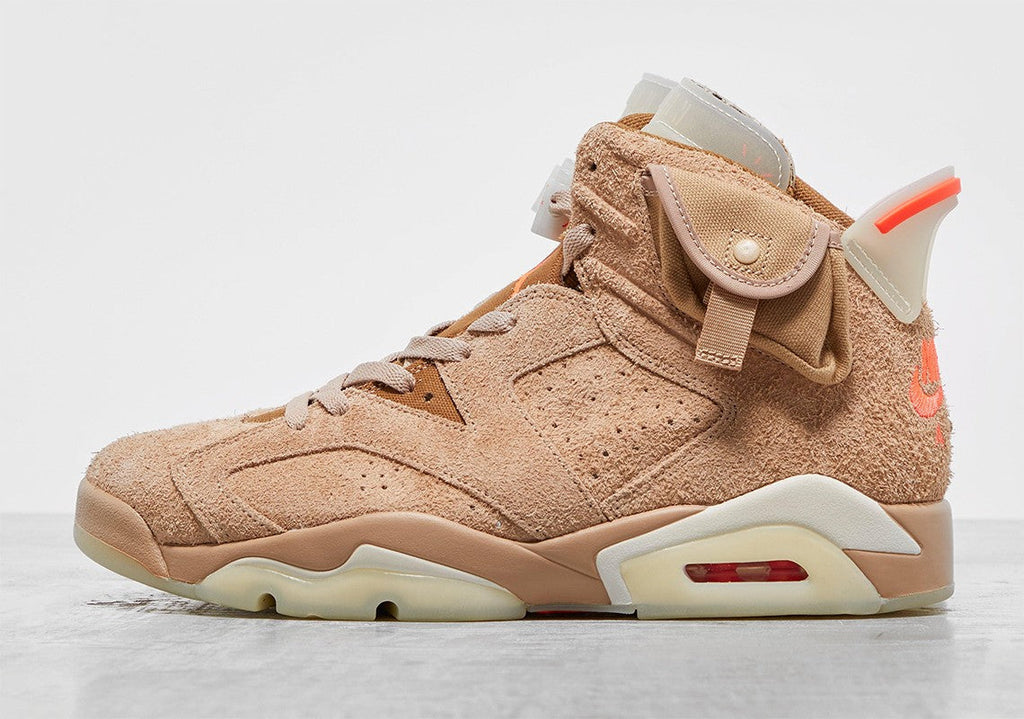 Air Jordan 6 Retro TraviScots British in Khaki - product image from the listing.