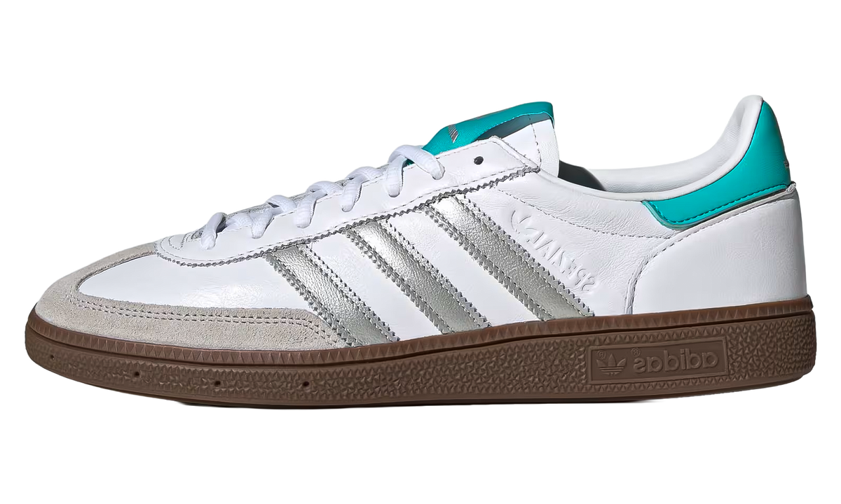 "White/Silver Metallic" Handball Spezial Mercedes KJ1178 - product image from the listing.