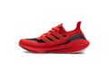 adidas Ultraboost 21 Running Shoes FY0387 in Red Black - product image from the listing.