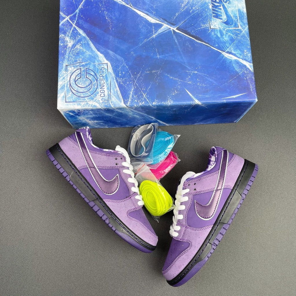 Nike SB Dunk Low Purple Lobster Trainers BV1310-555 - product image from the listing.