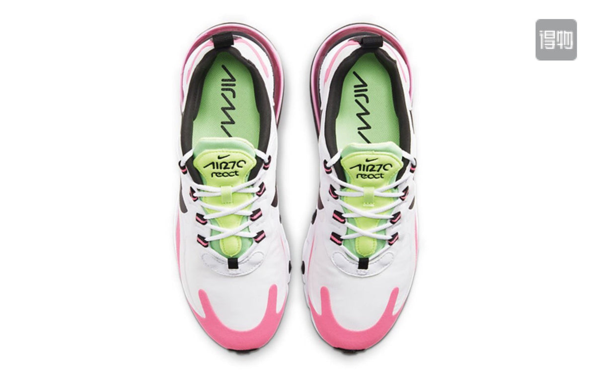 Nike Air Max 270 React Sneakers in White Pink CJ0619-101 - product image from the listing.