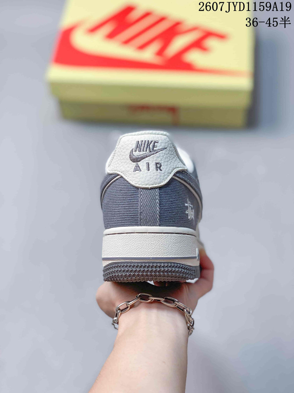 Nike Air Force 1 '07 Low Sneakers in White and Gray - product image from the listing.