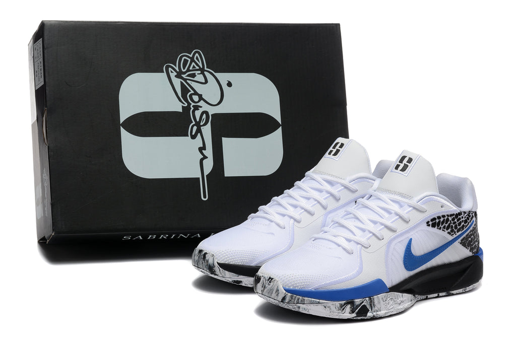 Nike Sabrina 2 Basketball Shoes in White Blue Black - product image from the listing.