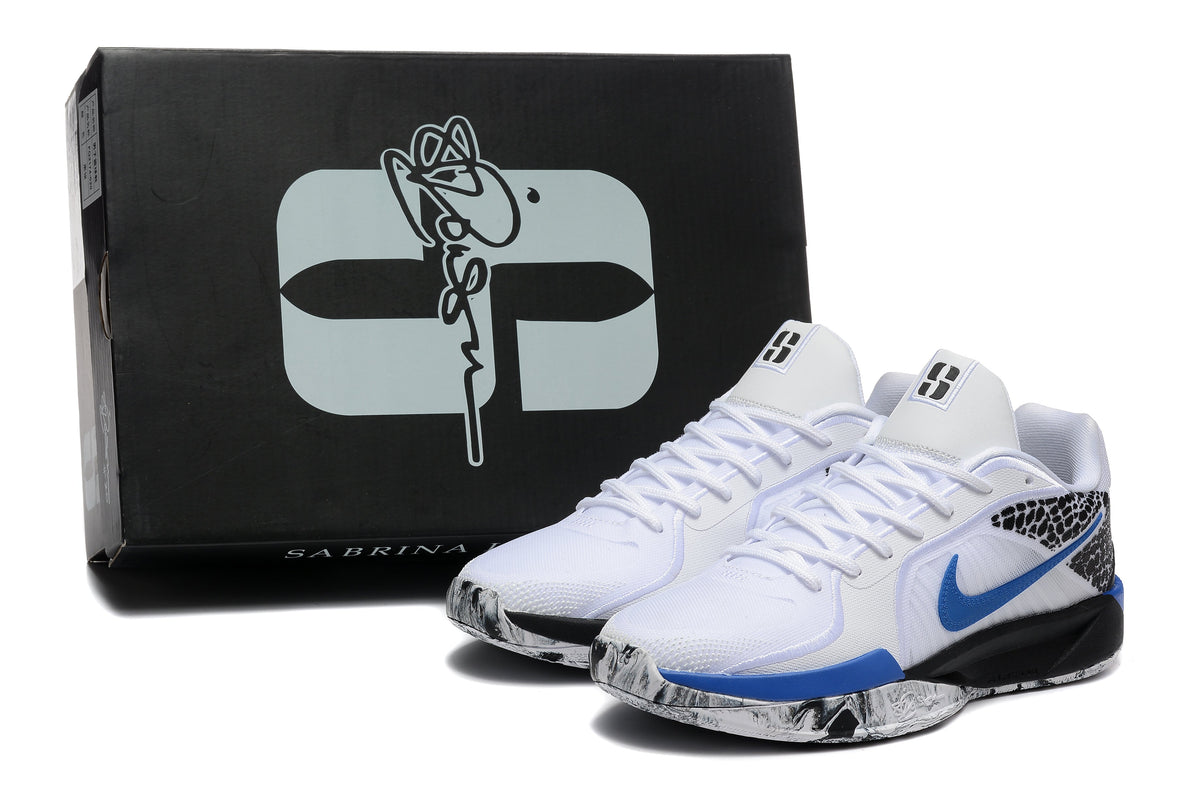 Nike Sabrina 2 Basketball Shoes in White Blue Black - product image from the listing.