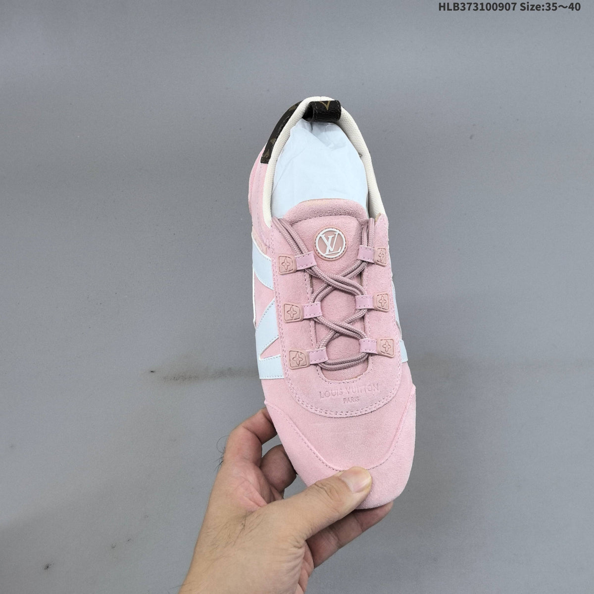 Louis Vuitton Sneakerina Pink Low-Cut Lace-Up Sneakers - product image from the listing.
