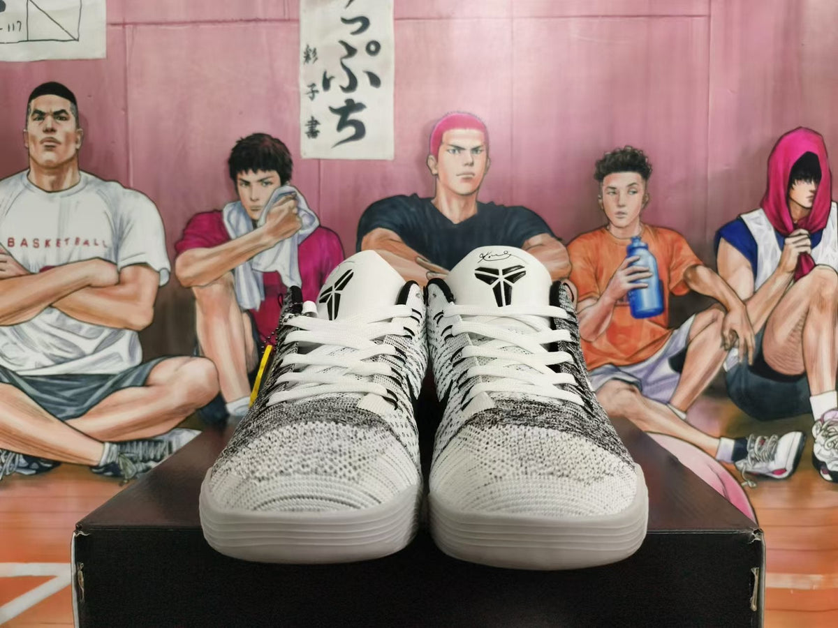 Nike Kobe Basketball Shoes, in White and Black - product image from the listing.