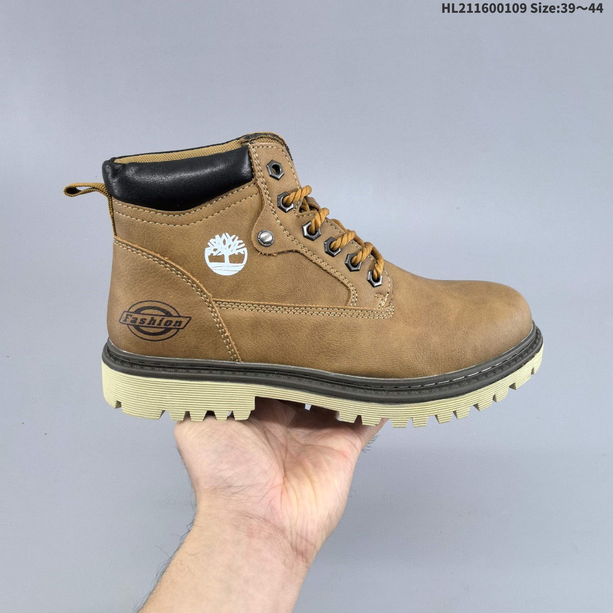 Timberland-Style Lace-Up Ankle Boots, Wheat or in Black - product image from the listing.