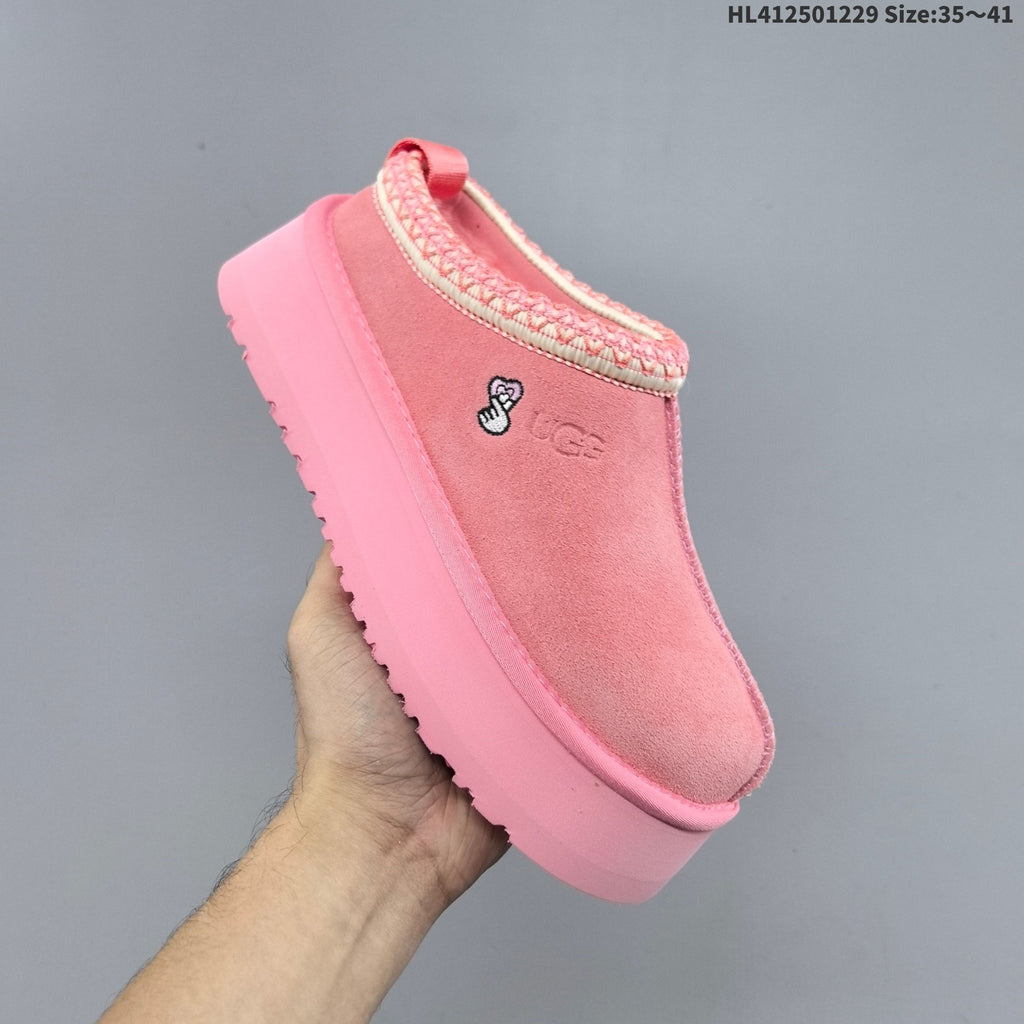 Beige and Pink UGG Tazz Platform Slip-On Slippers - product image from the listing.