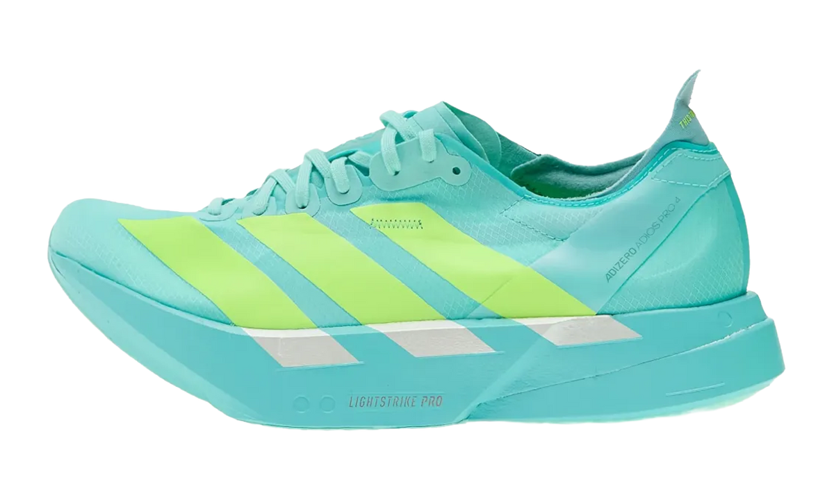 "FLASH AQUA LUCID LEMON" ADIZERO ADIOS PRO 4 JR1251 - product image from the listing.