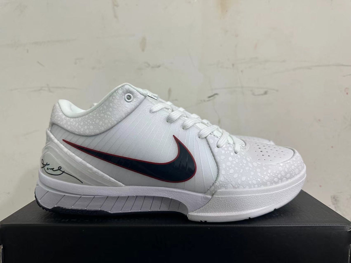 Nike Kobe 4 Protro Basketball Shoes in White - product image from the listing.