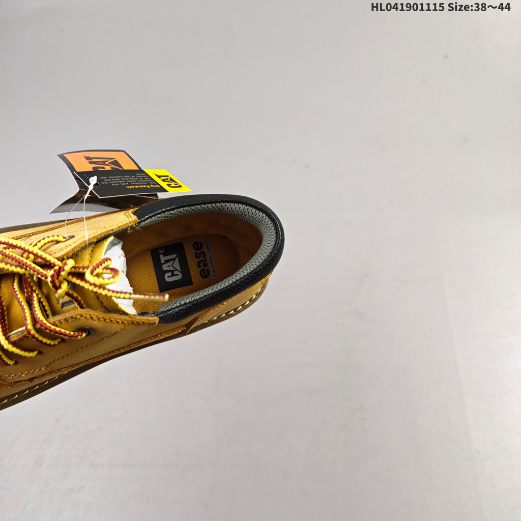 CAT Low-Top Lace-Up Work Boots in Honey in Yellow - product image from the listing.