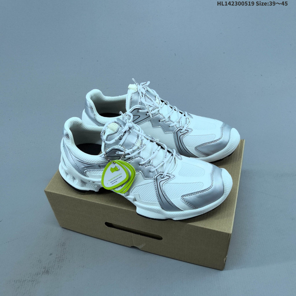 ECCO Biom C-Trail Low-Top Sneakers, in White and Silver - product image from the listing.
