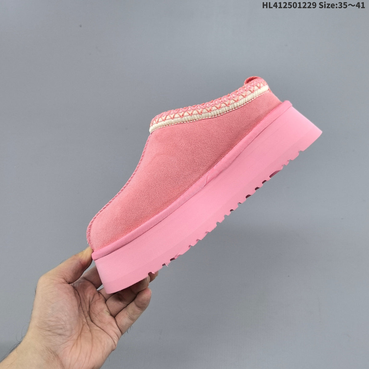 Beige and Pink UGG Tazz Platform Slip-On Slippers - product image from the listing.