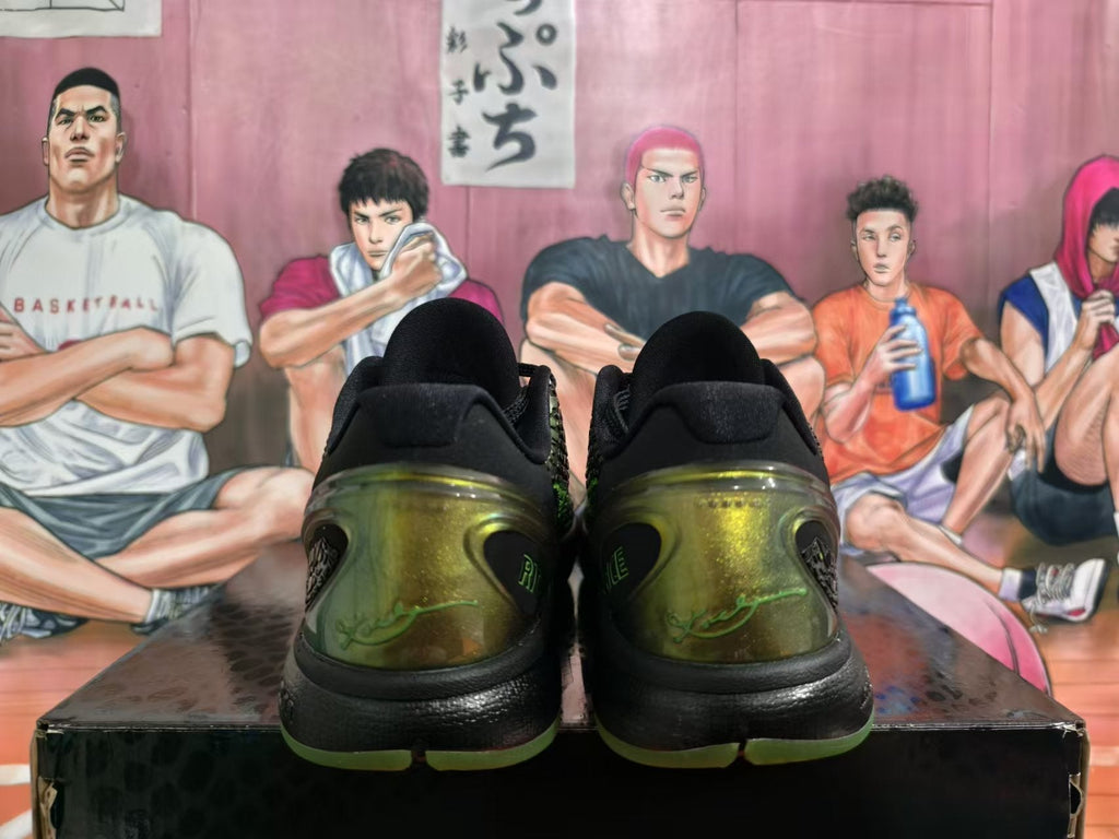 Nike Kobe 6 Protro Sneakers Basketball Shoes in Black Green - product image from the listing.